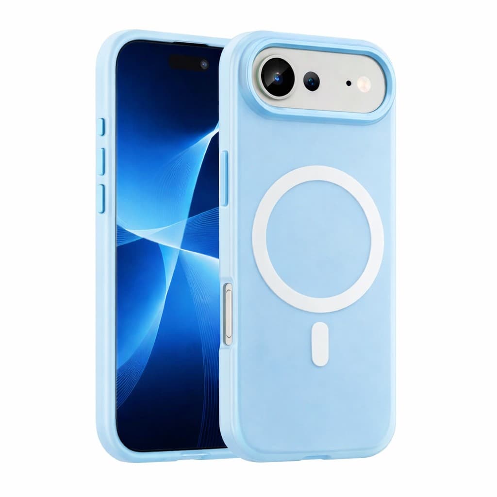 Husa Telefon Jelly Magnetic 2in1, Flippy, Compatibila cu Apple iPhone 17 Air, din PC+TPU, Magsafe, Finisaj Mat, Albastru