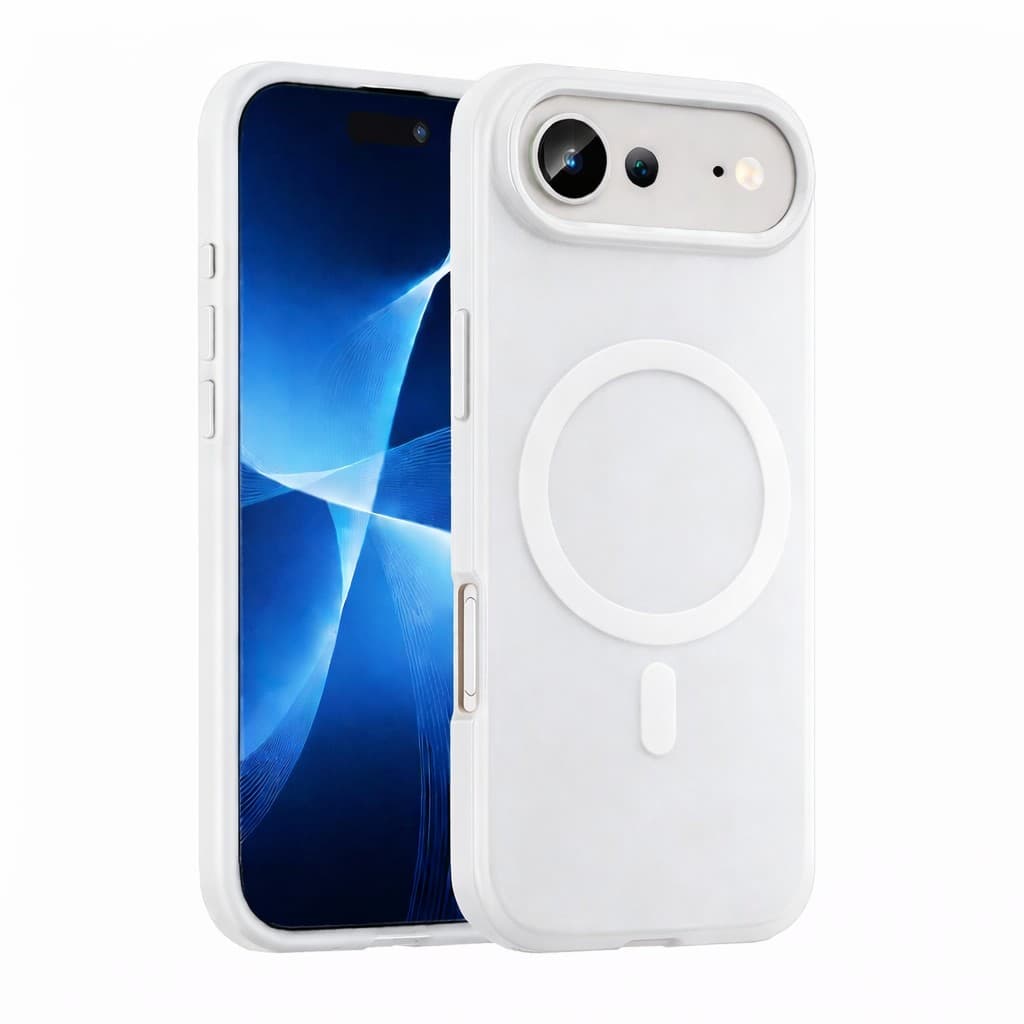 Husa Telefon Jelly Magnetic 2in1, Flippy, Compatibila cu Apple iPhone 17 Air, din PC+TPU, Magsafe, Finisaj Mat, Alb