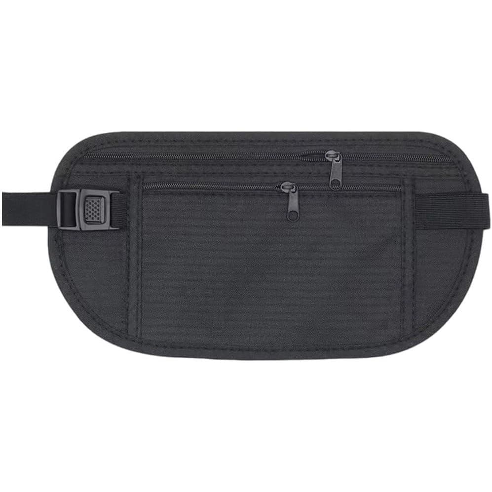 Borseta Anti-Furt, Flippy, 2 Compartimente, Reglabila, Unisex, pentru Documente, Carduri, Telefon, Negru