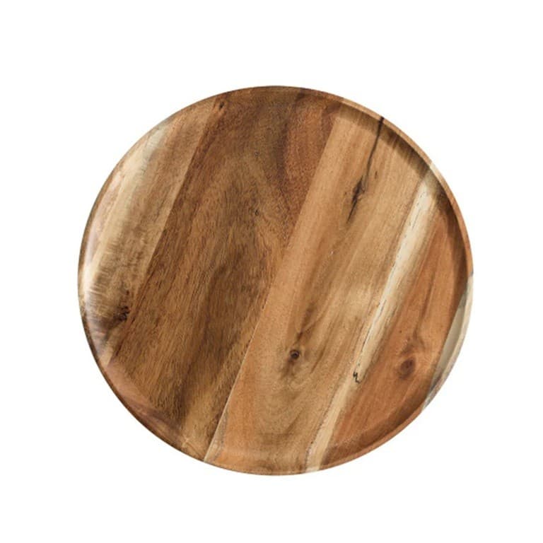 Farfurie din Lemn, Flippy, Rotunda, pentru Alimente sau Decor, 30 x 1.5 cm, Natur
