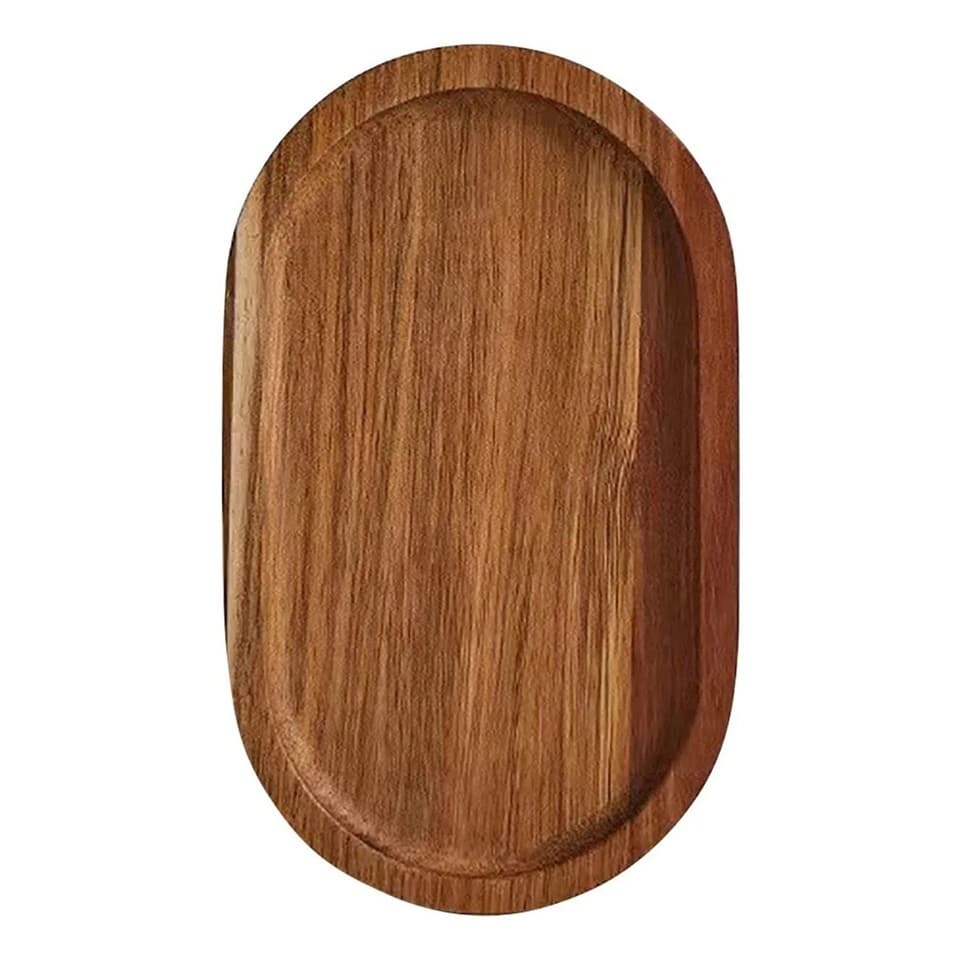 Tava din Lemn, Flippy, Ovala, pentru Alimente sau Decor, 20 x 12 x 1.5 cm, Natur