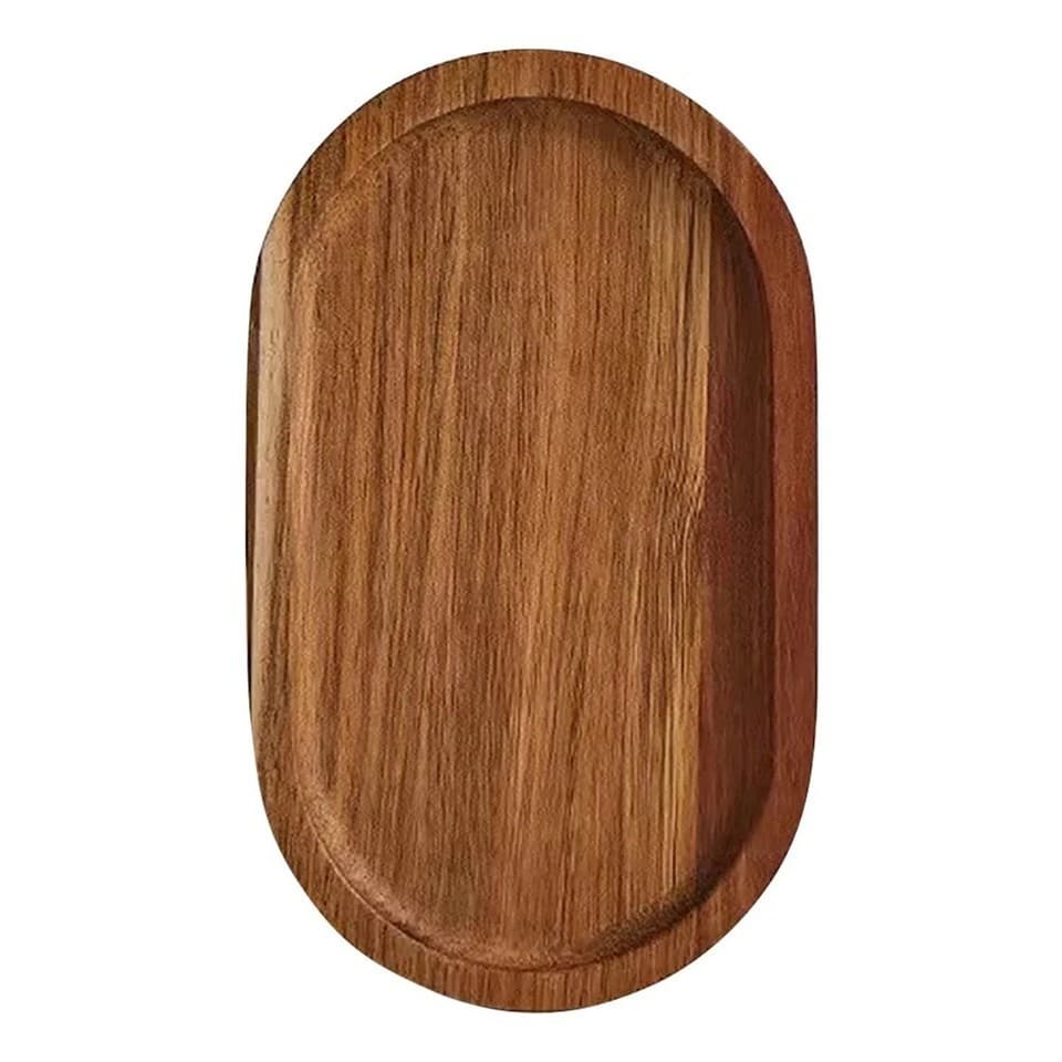 Tava din Lemn, Flippy, Ovala, pentru Alimente sau Decor, 25 x 15 x 1.5 cm, Natur