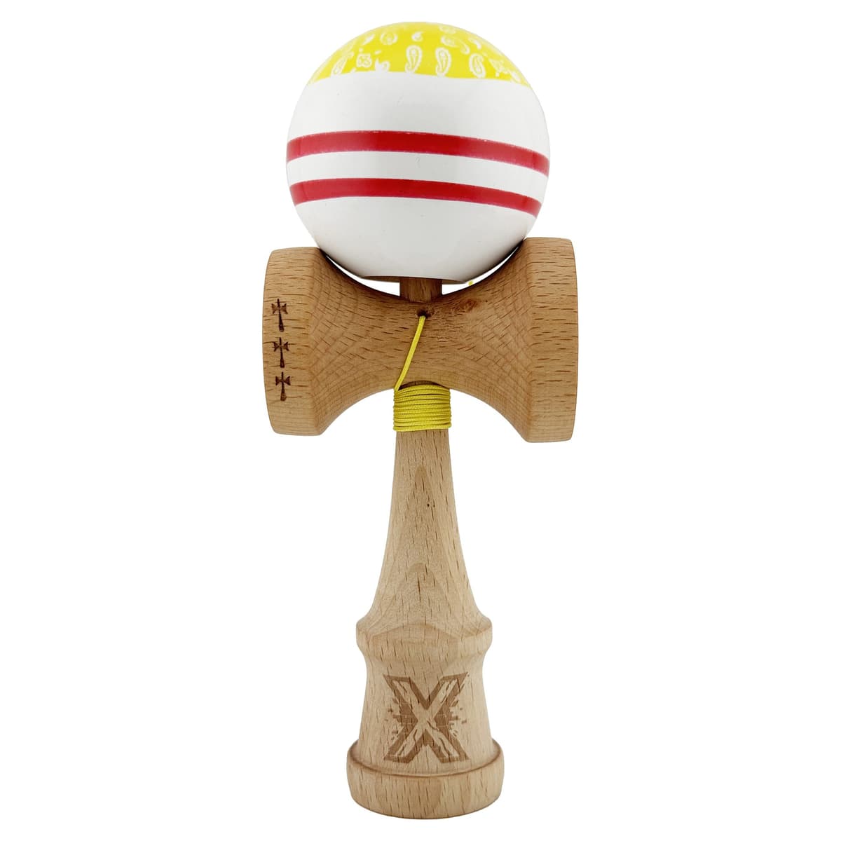 Kendama X CHICANOS Originala, Profesionala, Flippy, Big Cups V2, Super Sticky cu Cupe Mari, Rulment Metalic, din lemn 18 cm
