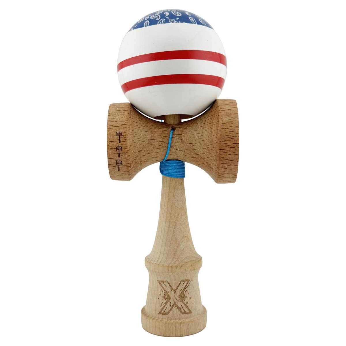 Kendama X CHICANOS Originala, Profesionala, Flippy, Big Cups V2, Super Sticky cu Cupe Mari, Rulment Metalic, din lemn 18 cm