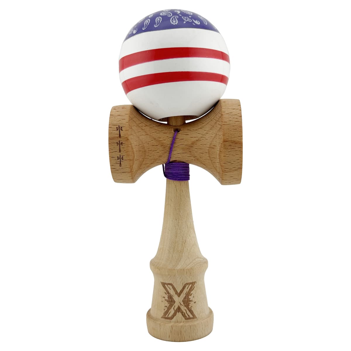 Kendama X CHICANOS Originala, Profesionala, Flippy, Big Cups V2, Super Sticky cu Cupe Mari, Rulment Metalic, din lemn 18 cm
