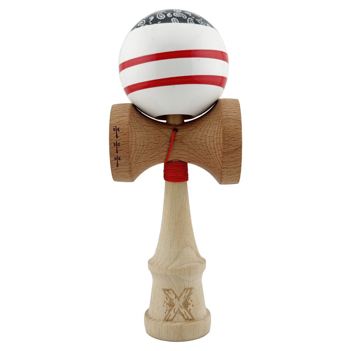 Kendama X CHICANOS Originala, Profesionala, Flippy, Big Cups V2, Super Sticky cu Cupe Mari, Rulment Metalic, din lemn 18 cm