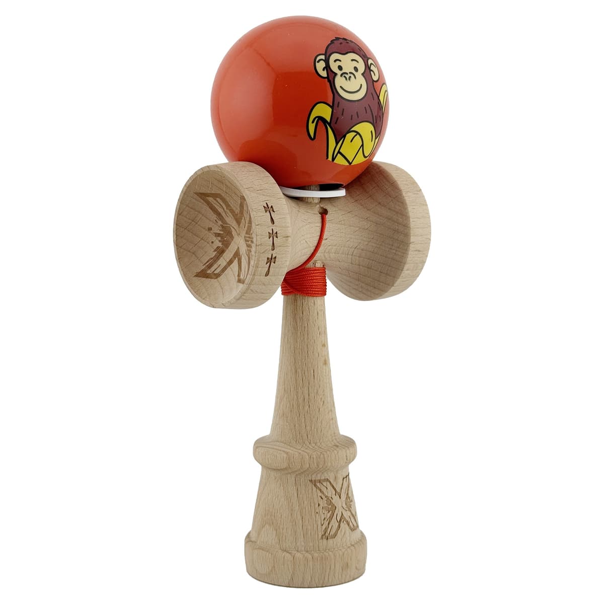 Kendama X Originala, Profesionala, Flippy, Brown Monkey, Super Sticky cu Cupe Mari King Size V3, Rulment Metalic si Gaura in