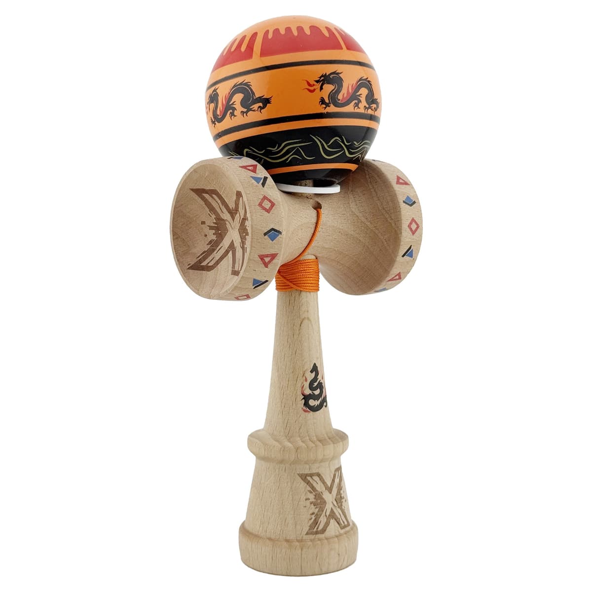 Kendama X Originala, Profesionala, Flippy, DRAGON Series, Super Sticky cu Cupe Mari King Size V3, Rulment Metalic si Gaura