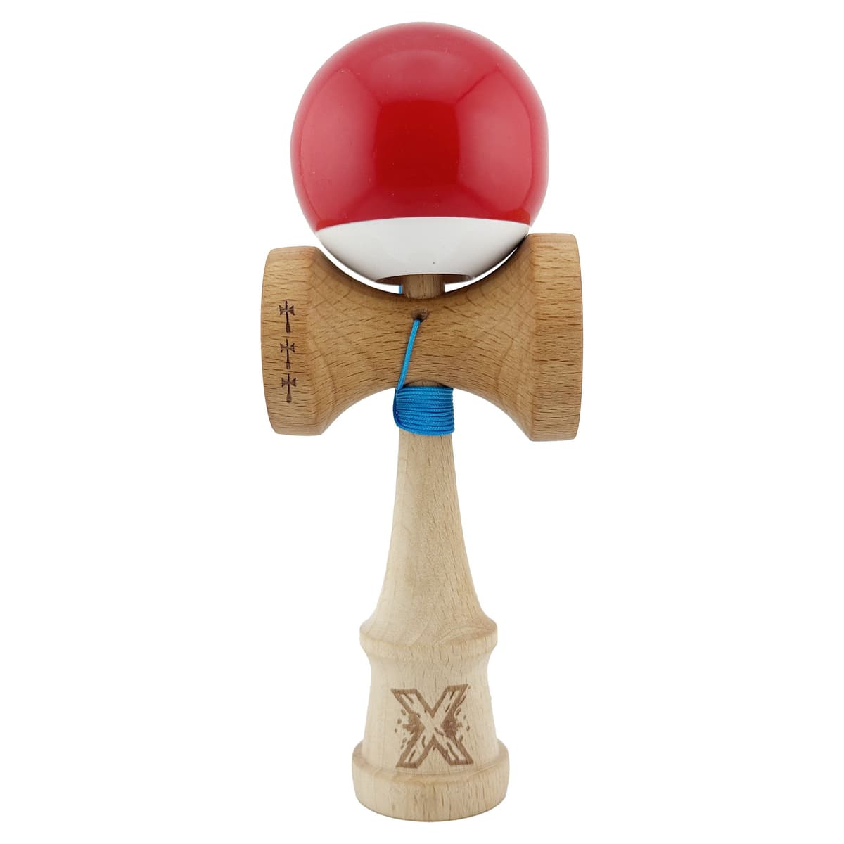 Kendama X Originala, Profesionala, Flippy, Big Cups V2, Super Sticky cu Cupe Mari, din lemn 18 cm, Rulment Metalic cu Ata 55