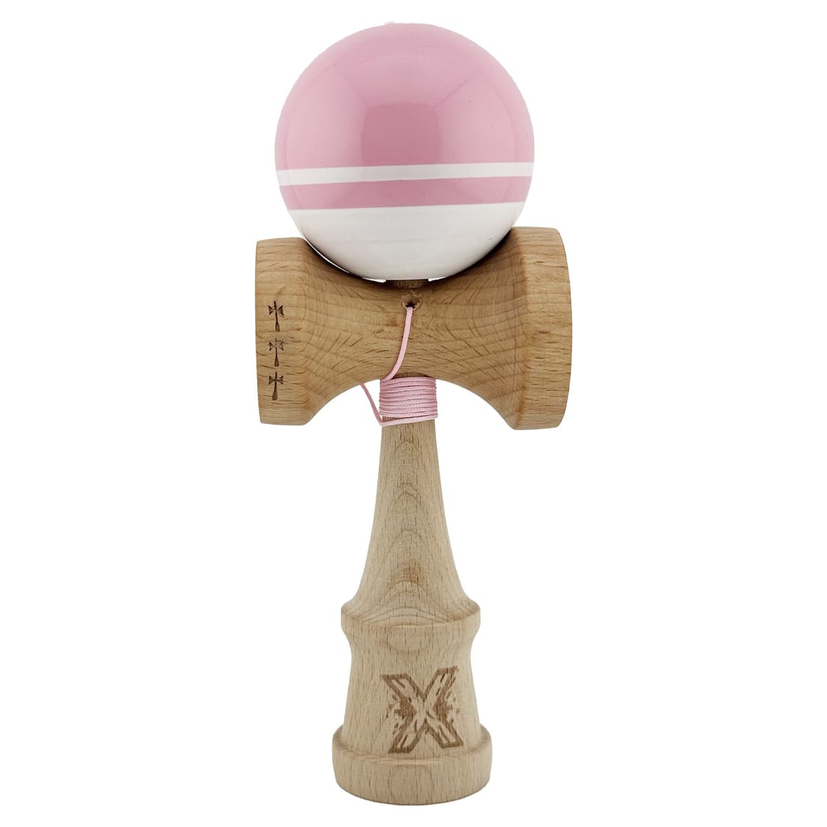 Kendama X Originala, Profesionala, Flippy, Big Cups V2, Super Sticky cu Cupe Mari, din lemn 18 cm, Rulment Metalic cu Ata 55