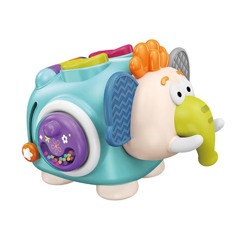 Jucarie interactiva Montessori, Flippy, Jucarie pentru Bebelusi, Model Elefant Dragut, din Plastic rezistent, Varsta 18+