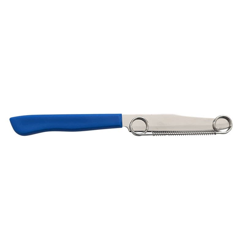 Cutit 2in1, Flippy, Feliere/Curatare, Grosime Feliere Reglabila, 22 cm, din Otel Inoxidabil, Albastru