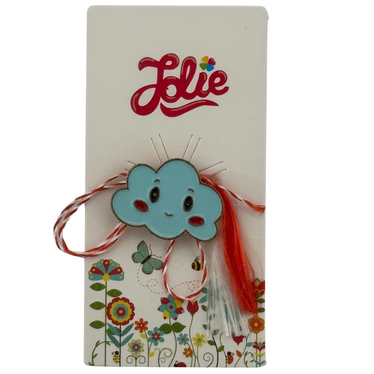 Martisor pentru copii, Jolie, Material Metal, Ambalaj Carton cu Design, Dimensiune Brosa Aproximativ 2x2 cm, Multicolor