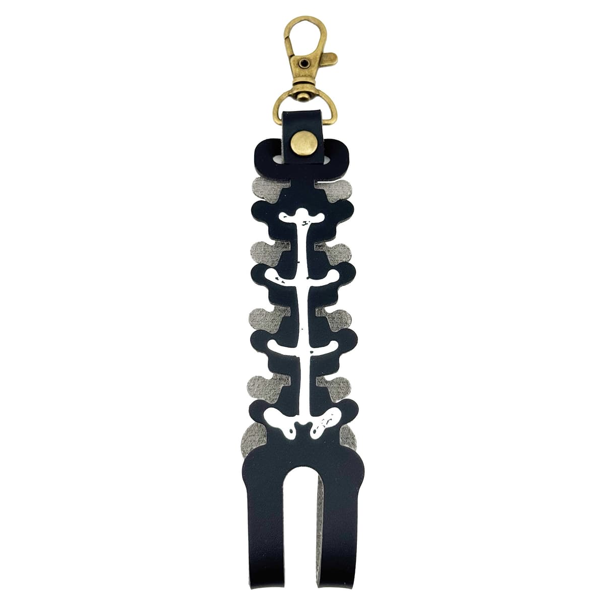 Husa pentru Kendama, Flippy, tip Pandativ/Breloc, Imprimeu Skull, din Piele Ecologica, 26 x 3.2 cm, Negru