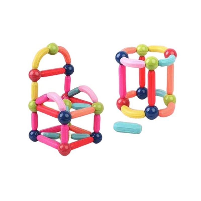 Piese Magnetice pentru Copii, Flippy, Set din 68 de Piese de diferite Culori, Constructor Magnetic cu Posibilitatea de a