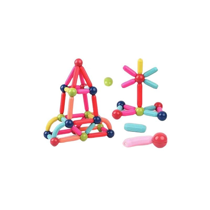 Piese Magnetice pentru Copii, Flippy, Set din 82 de Piese de diferite Culori, Constructor Magnetic cu Posibilitatea de a