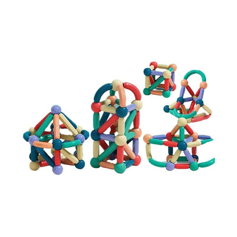 Piese Magnetice pentru Copii, Flippy, Set din 88 de Piese de diferite Culori, Constructor Magnetic cu Posibilitatea de a