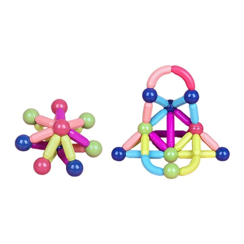 Piese Magnetice pentru Copii, Flippy, Set din 138 de Piese de diferite Culori, Constructor Magnetic cu Posibilitatea de a