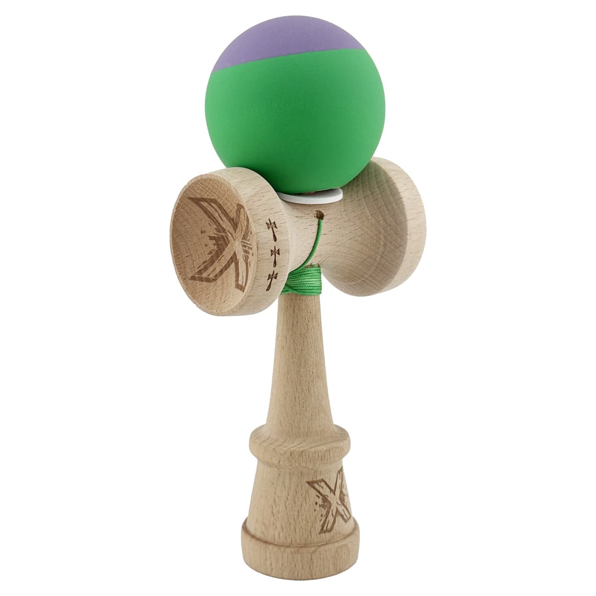 Kendama X Originala, Profesionala, Flippy, Rubber Grip, Cupe Mari KING SIZE V3, Gaura in Baza, Rulment Metalic, din lemn 18