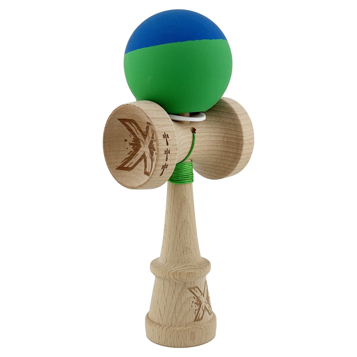 Kendama X Originala, Profesionala, Flippy, Rubber Grip, Cupe Mari KING SIZE V3, Gaura in Baza, Rulment Metalic, din lemn 18