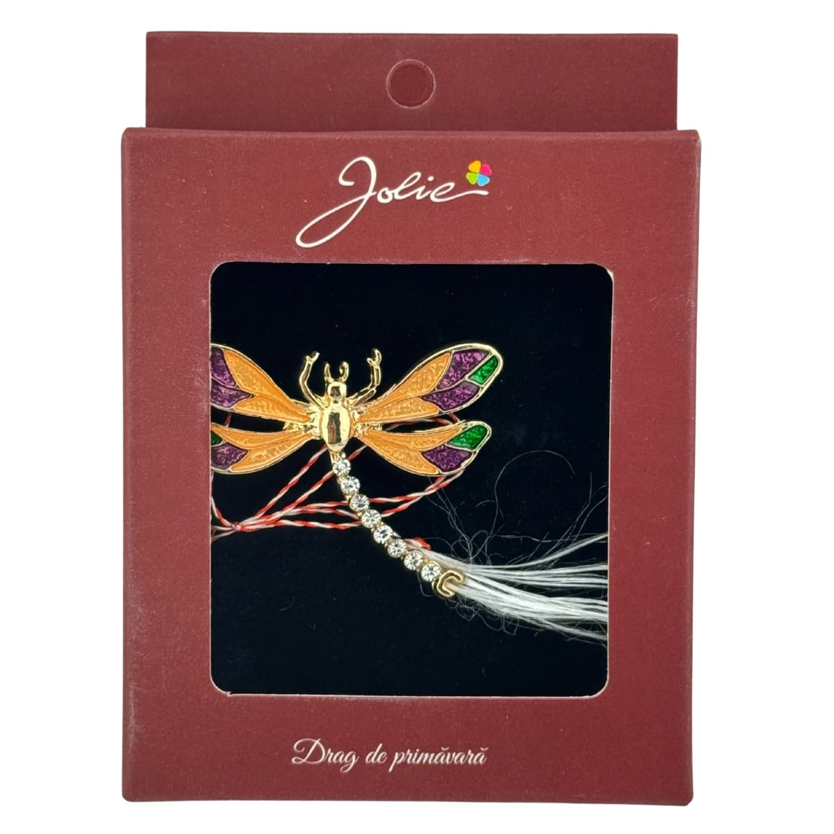 Brosa Vintage, Jolie, Material Metal, Ambalaj Carton, Dimensiune Brosa Aproximativ 4-6 cm, Model Libelula, Multicolor