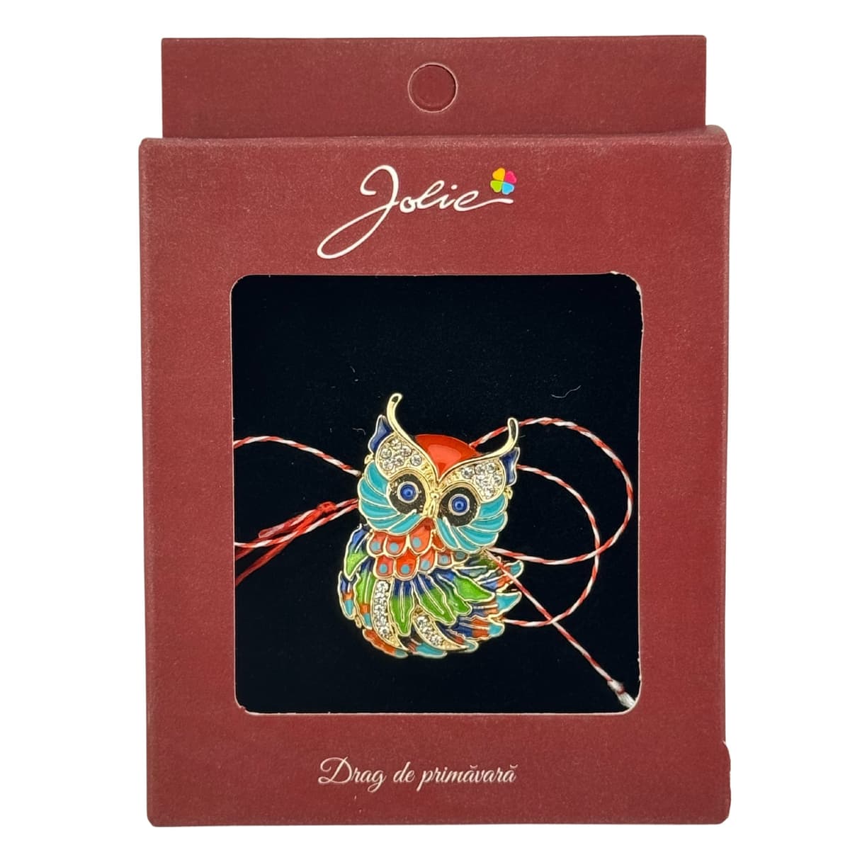 Brosa Vintage, Jolie, Material Metal, Ambalaj Carton, Dimensiune Brosa Aproximativ 4-6 cm, Model Bufnita, Multicolora