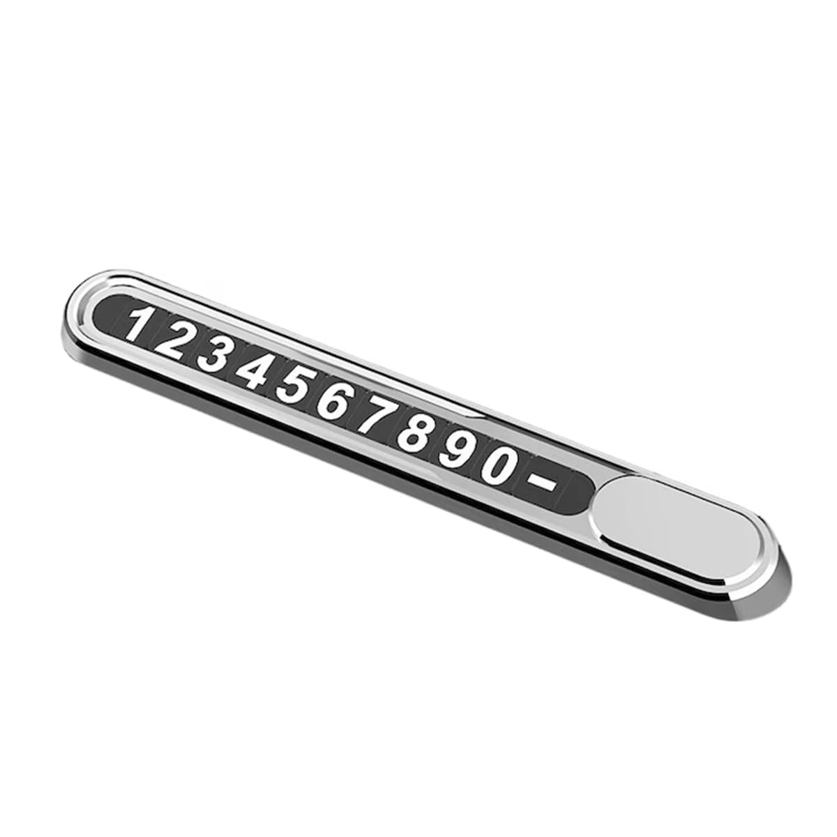 Suport Auto Numar Telefon Parbriz, Flippy, Aliaj de Aluminiu, Lipire cu Banda Dubla Adeziva, 13,8 cm, Argintiu
