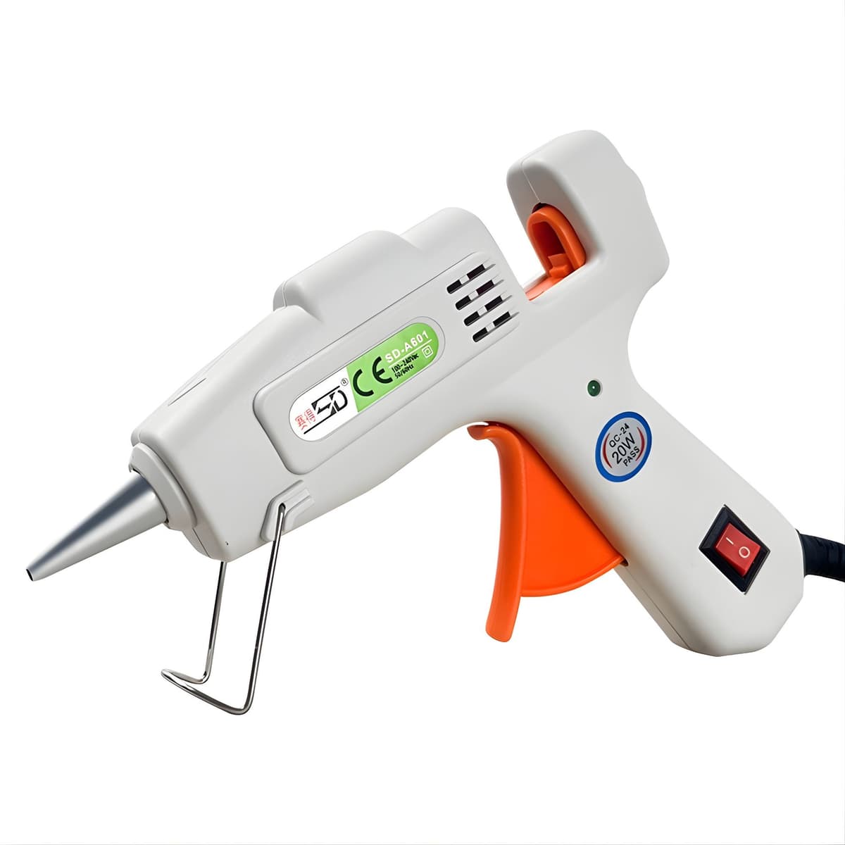 Pistol de Lipit cu Silicon la cald, Flippy, 20 W, pentru Batoane 7 mm, Duza din Aluminiu Anti-picurare, Incalzire Rapida