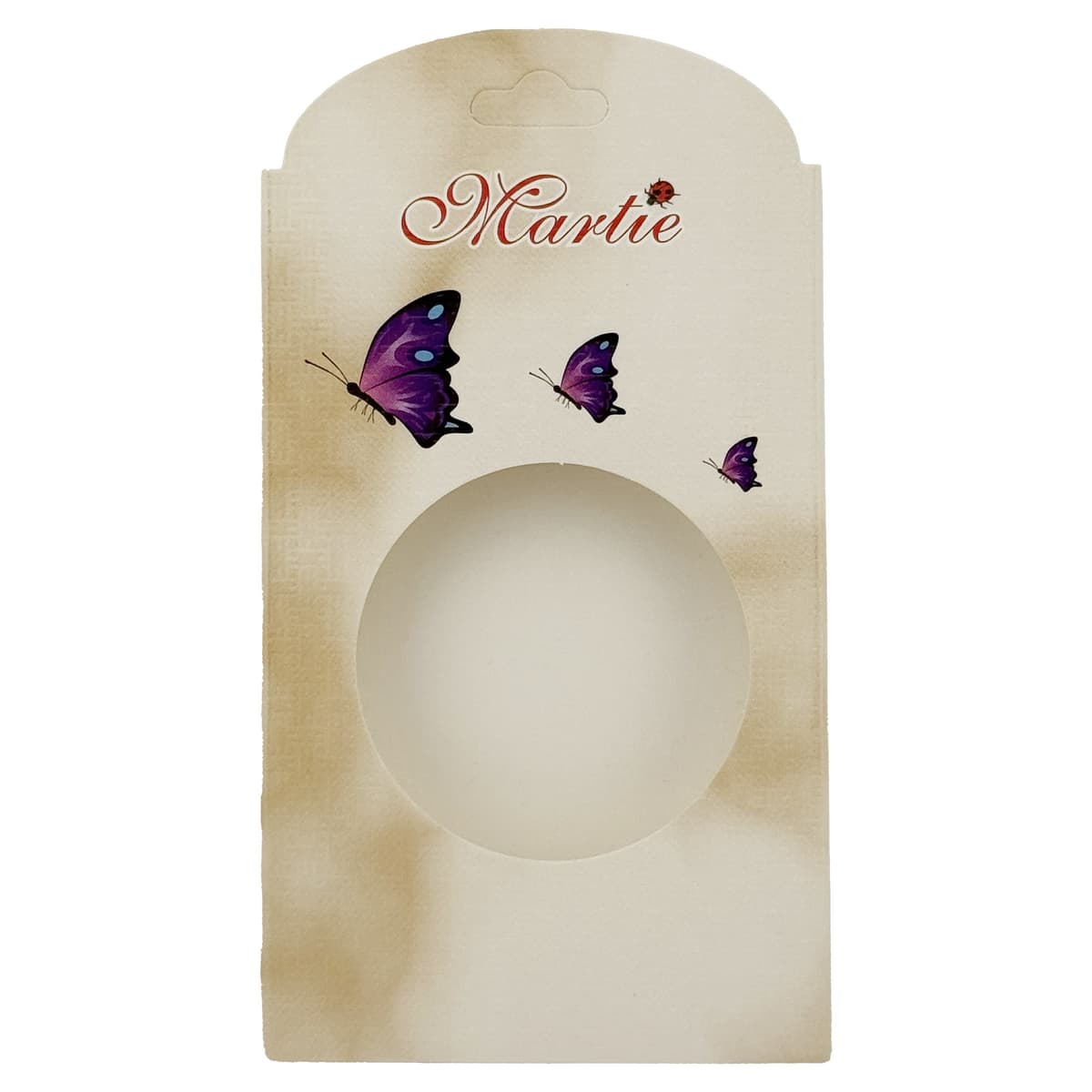 Ambalaje de Carton pentru Martisoare, Flippy, Set 200 Bucati, Cutii Brosa, Model Fluturi Mov, Alb/Crem