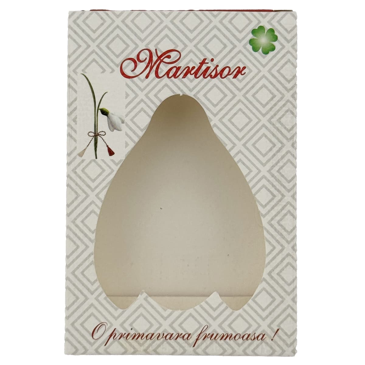 Ambalaje de Carton pentru Martisoare, Flippy, Set 100 Bucati, Cutii Brosa, Model Decupaj Ghiocel, Gri/Rosu