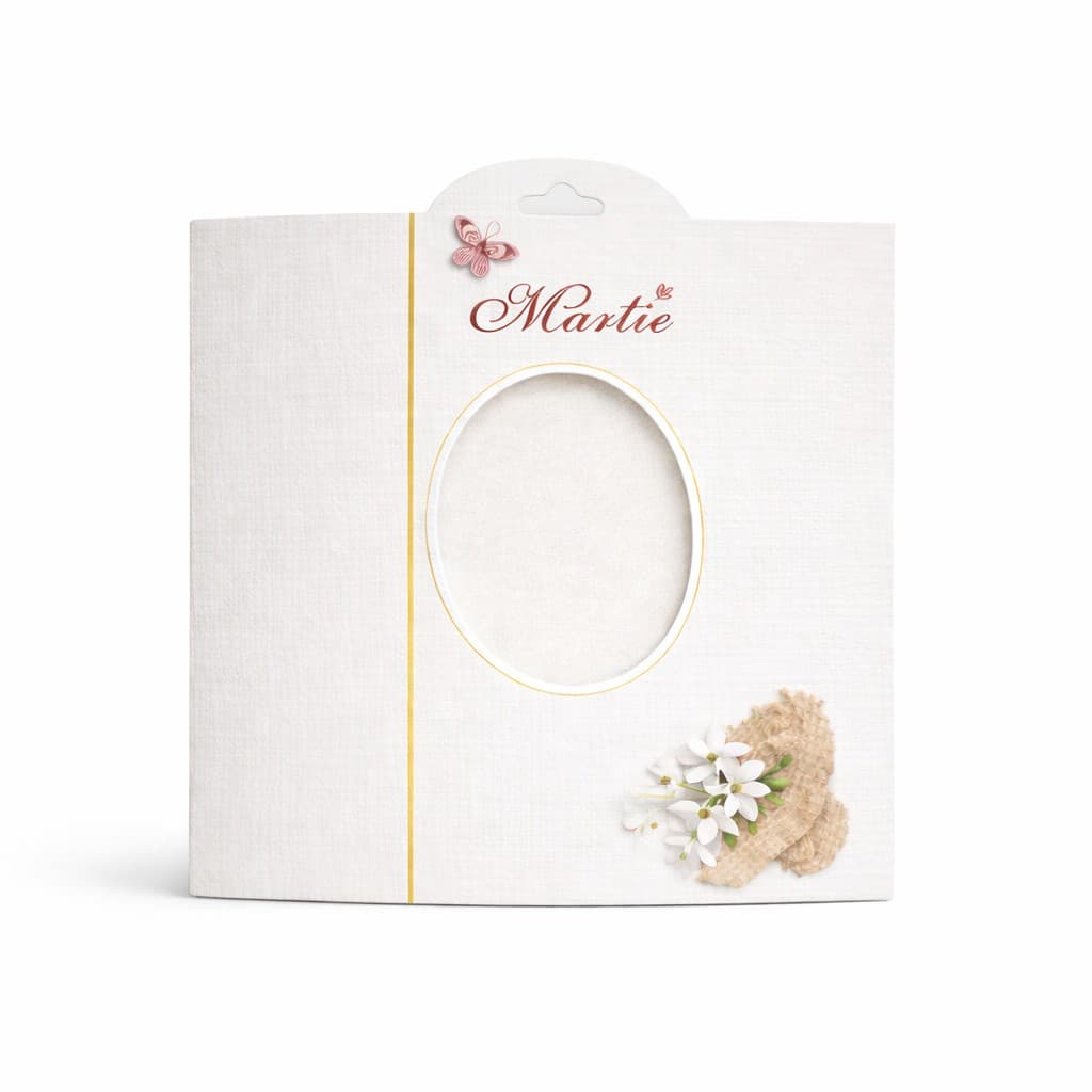 Ambalaje de Carton pentru Martisoare, Flippy, Set 100 Bucati, Cutii pentru Brose Martisor, Model Ghiocei in Cos, 9 x 5,5 cm, Alb