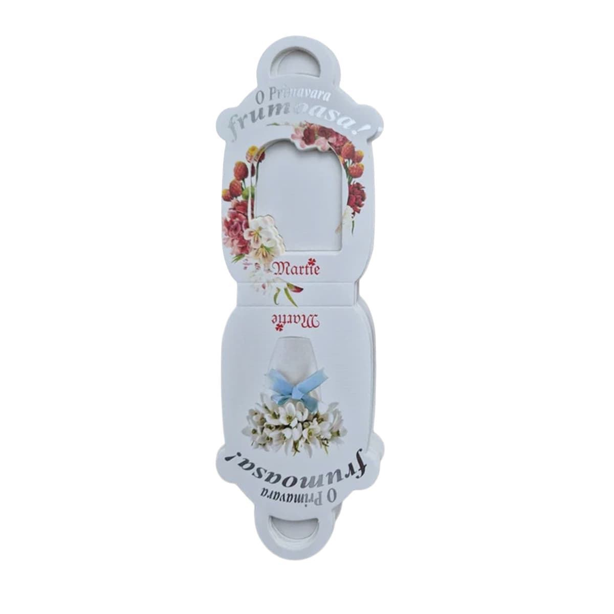 Cartonase Ambalaje pentru Martisor, Flippy, Set 100 buc, Cutii Brosa, Model Gentuta cu Flori, Desing Traditional de Primavara