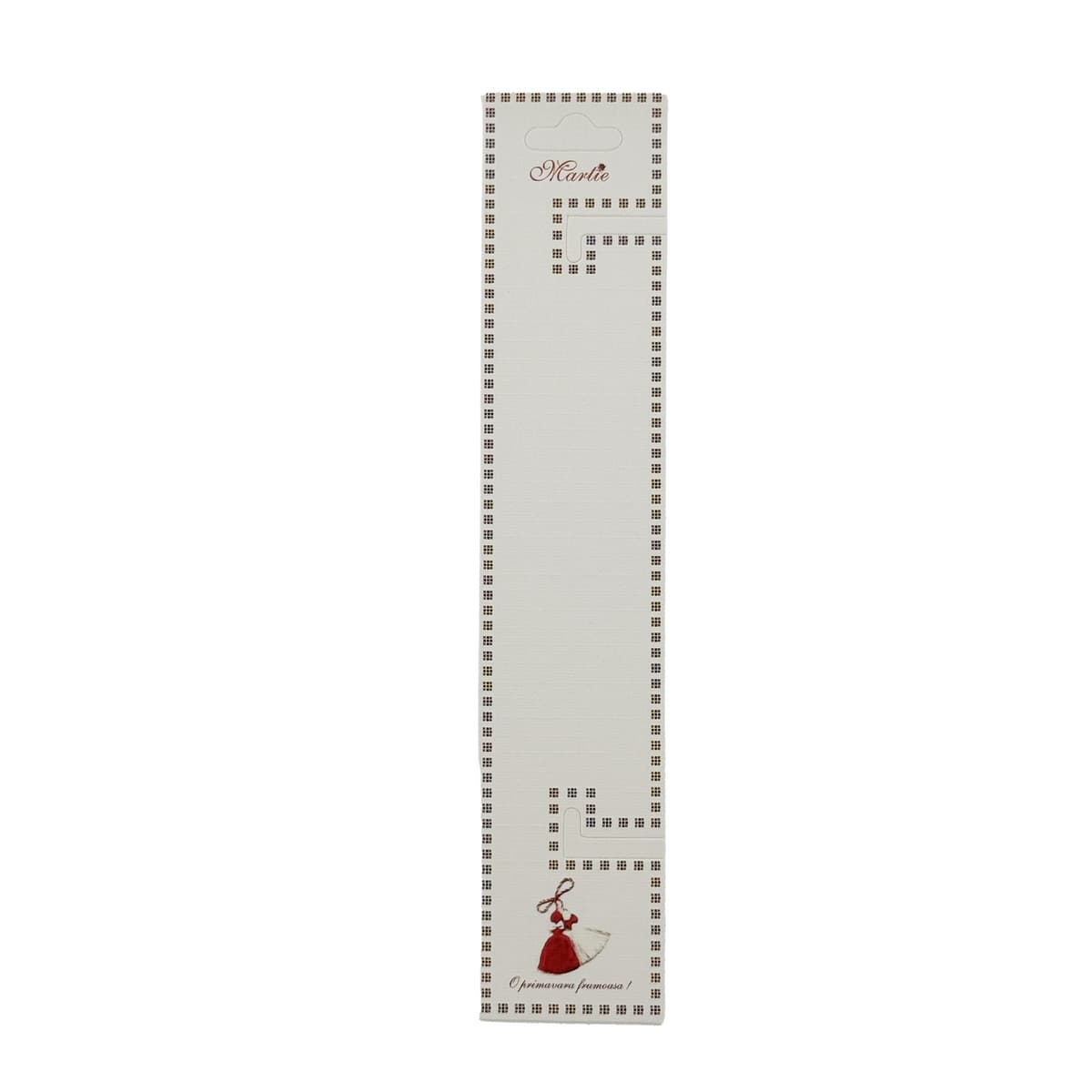 Set 100 Buc Cartonase pentru Bratara Martisor, Flippy, Model Martisor, 15 x 3 cm, Design Traditional de Primavara, Carton Rezistent
