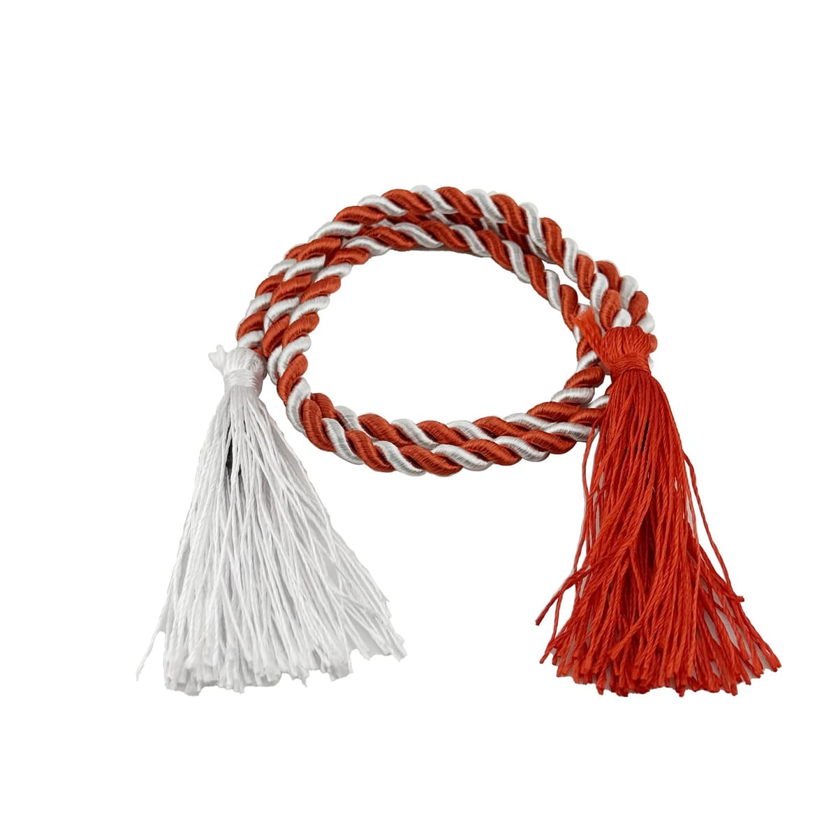 Snur Martisor Traditional Subtire, Flippy, 67 cm, Accesoriu Decorativ pentru Ambalare, Decoratiune de Primavara, Snur cu Fire Rasucite, Alb/Rosu, Ciucuri Decorativi