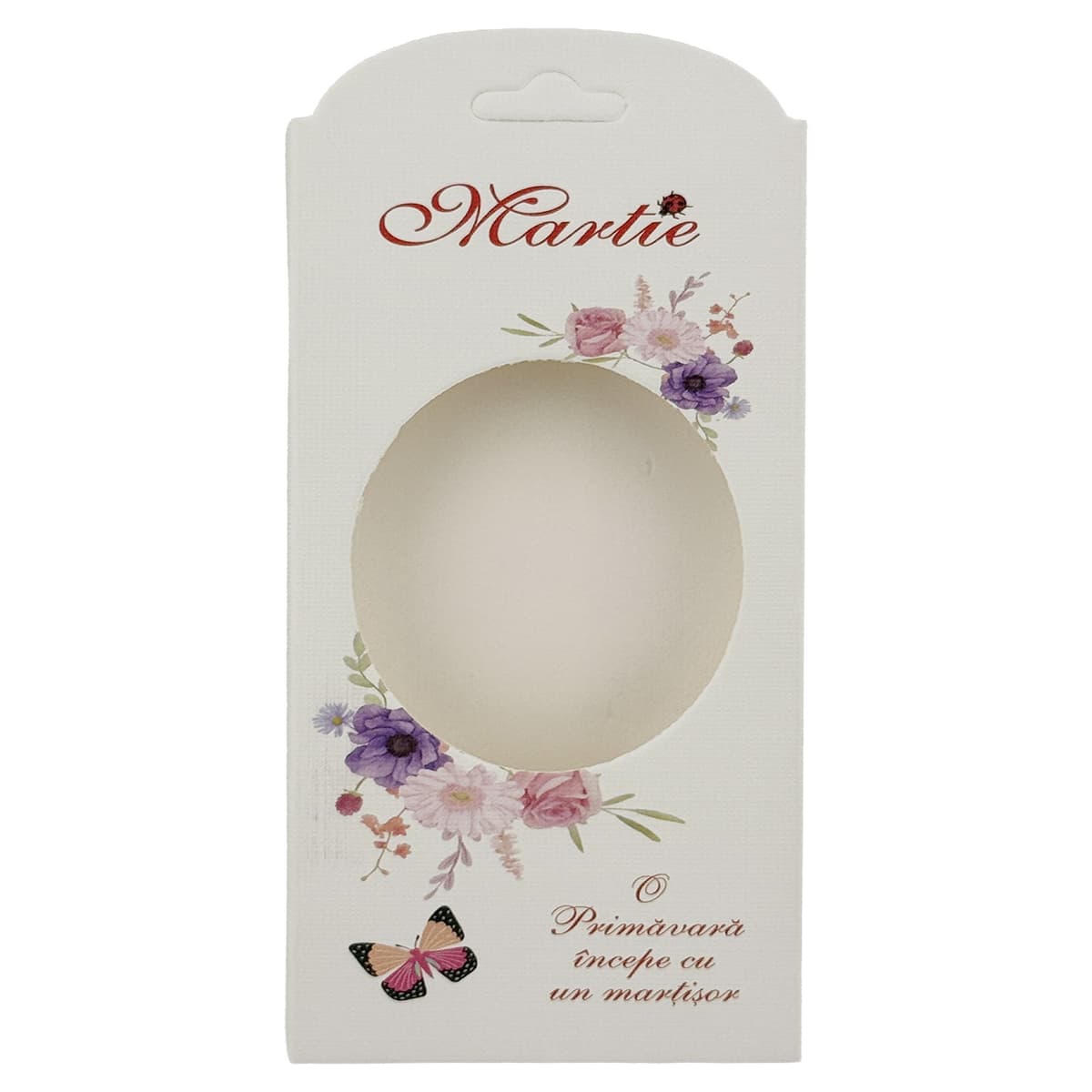 Ambalaje de Carton pentru Martisoare, Flippy, Set 100 Bucati, Cutii pentru Brosa Martisor, Model Flori si Fluture, 14 x 5 cm, Alb