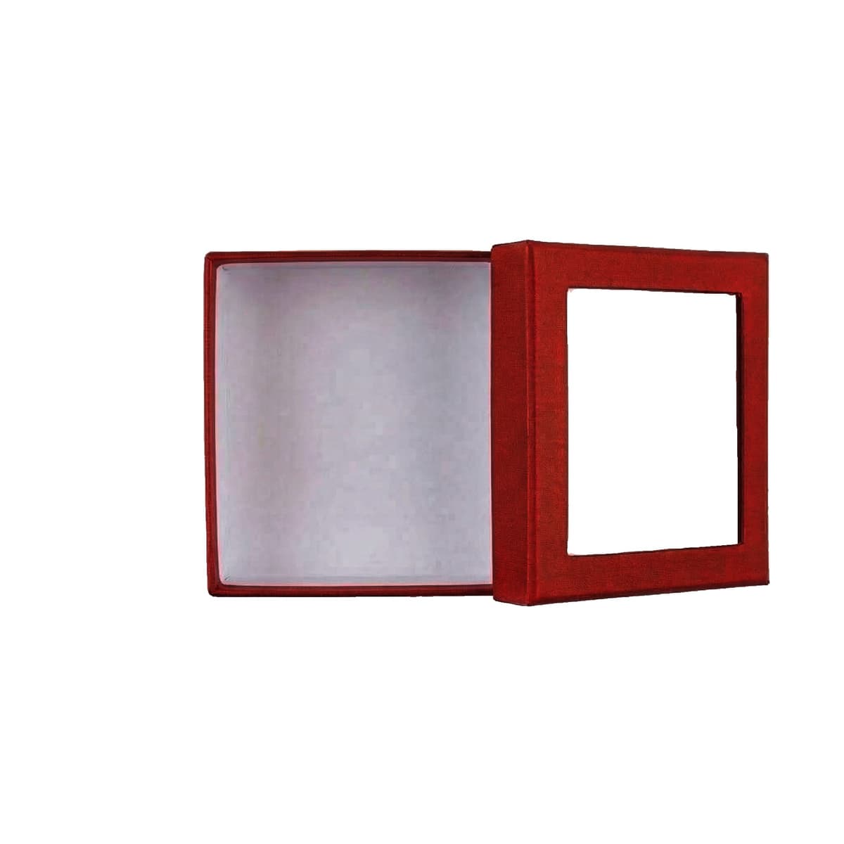 Set 24 Cutii pentru Martisor/Brosa, Flippy, Ambalaje de Carton, 4.5 x 4.5 cm, Rosu cu Crem