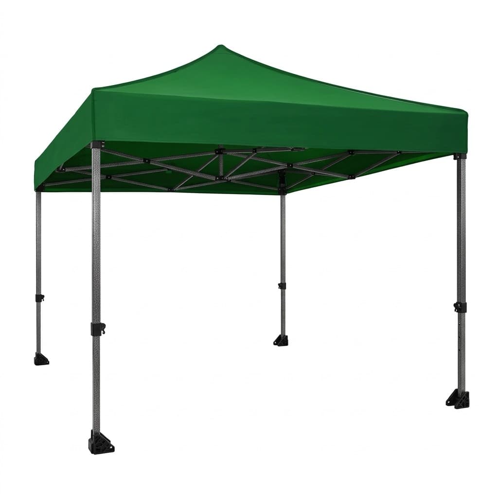Cort Pavilion 3x3m, Flippy, Cadru Metal Pliabil Ranforsat, Acoperis 420D 280gram/mg PVC Polyester Oxford pentru Curte, Gradina, Evenimente, Verde