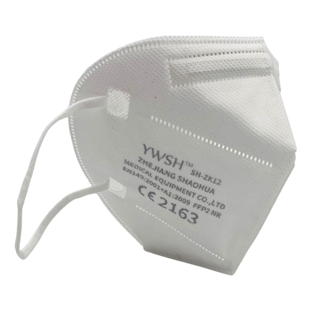 Set 20 bucati Masca de protectie faciala, Flippy®️, de unica folosinta, FFP2 CE 2163, 5 straturi, nesterila, ambalaj